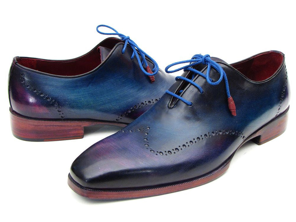 Paul Parkman Blue & Purple Wingtip Oxfords (ID#084VX55) - WKshoes