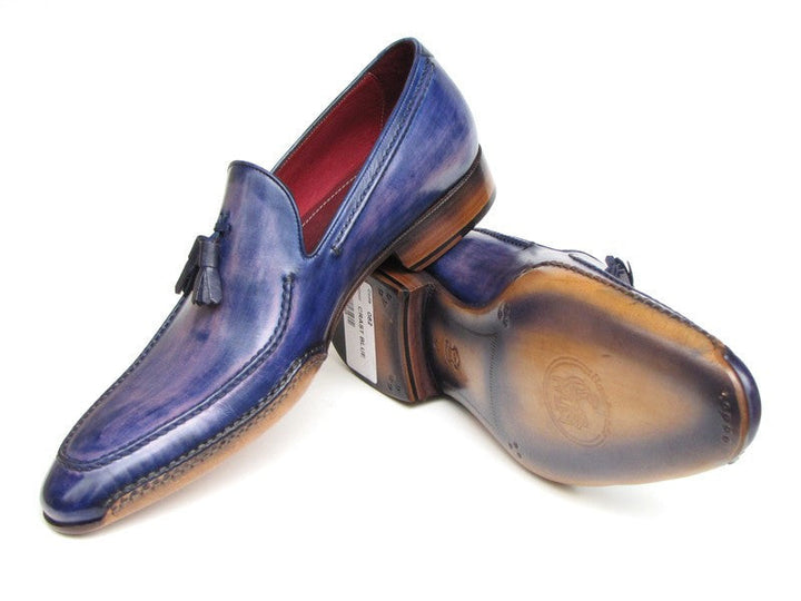 Paul Parkman Men's Side Handsewn Tassel Loafer Blue & Purple (ID#082-BLU-PURP) - WKshoes