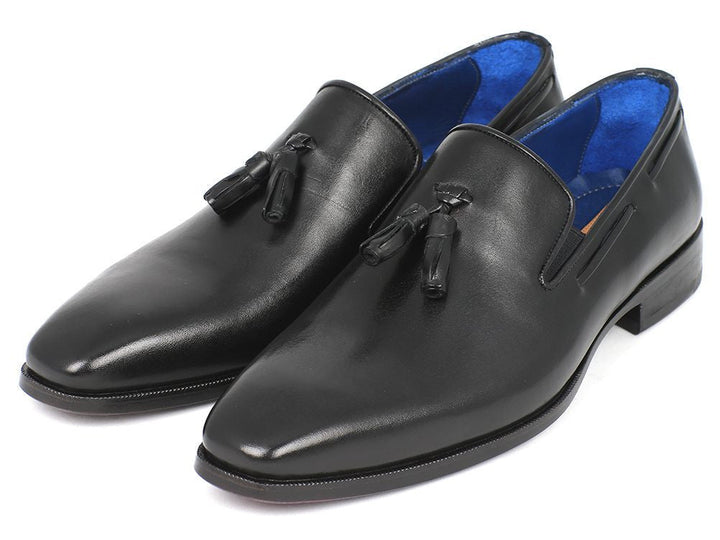 Paul Parkman Men's Tassel Loafer Black Leather Upper & Leather Sole (ID#5141-BLK) - WKshoes