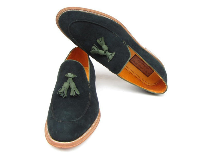 Paul Parkman Men's Tassel Loafer Green Suede Shoes (ID#087-GREEN) - WKshoes