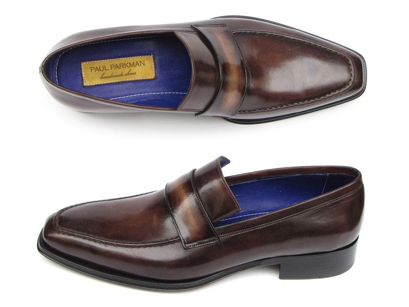 Paul Parkman Men's Loafer Bronze Hand Painted Shoes (ID#012-BRNZ) - WKshoes