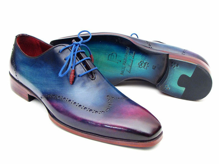 Paul Parkman Blue & Purple Wingtip Oxfords (ID#084VX55) - WKshoes