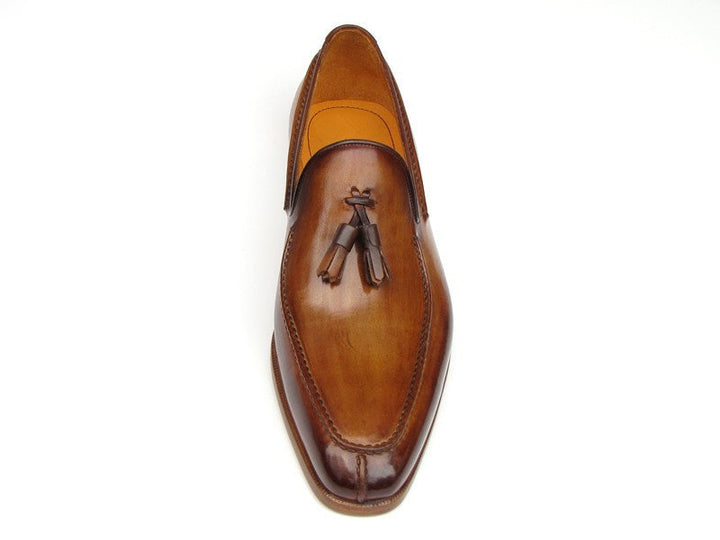 Paul Parkman Men's Tassel Loafer Camel & Brown Hand-Painted (ID#083-CML) - WKshoes