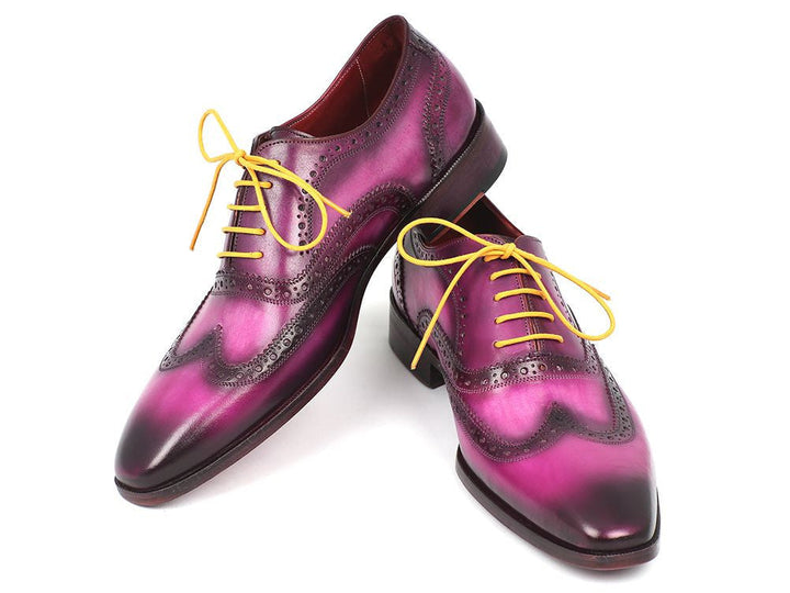 Paul Parkman Men's Wingtip Oxfords Lilac Handpainted Calfskin (ID#228-LIL) - WKshoes