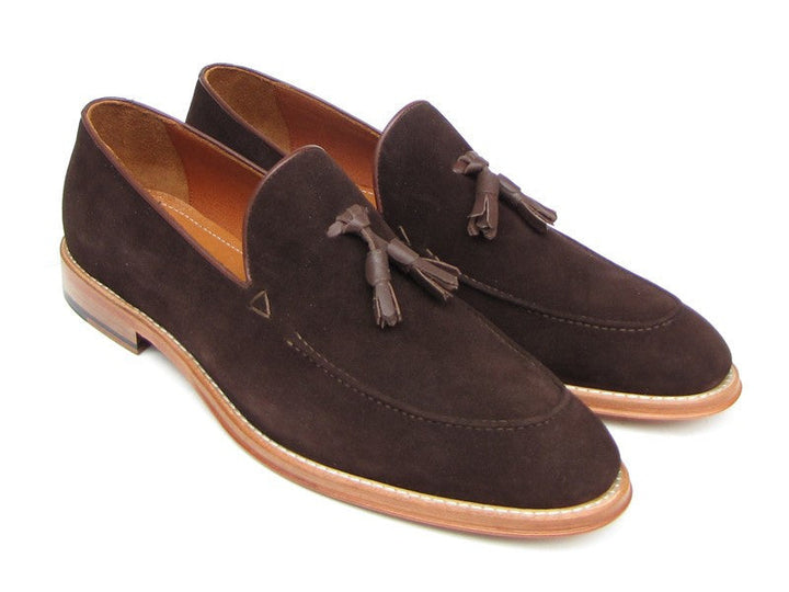 Paul Parkman Men's Tassel Loafer Brown Suede Shoes (ID#087-BRW) - WKshoes