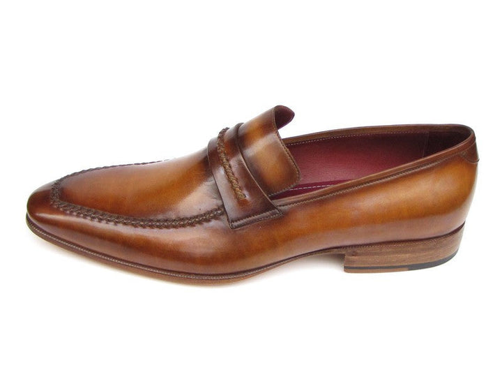 Paul Parkman Men's Loafer Brown Leather Shoes (ID#068-CML) - WKshoes