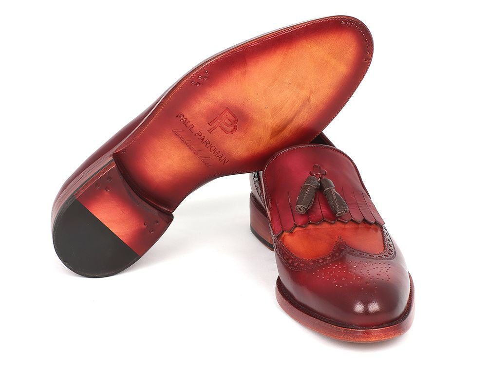 Paul Parkman Kiltie Tassel Loafer Tobacco & Bordeaux (ID#KT64CB) - WKshoes