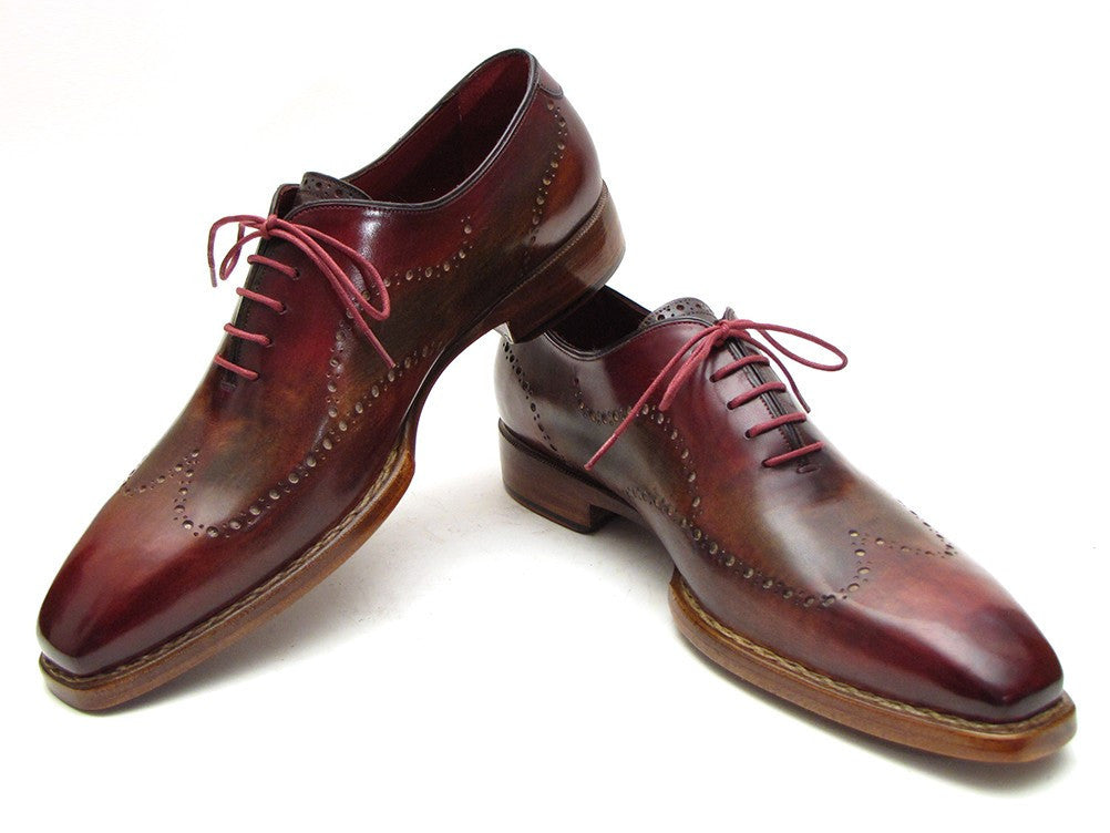 Paul Parkman Wingtip Oxford Goodyear Welted Bordeaux & Camel (ID#087LX) - WKshoes