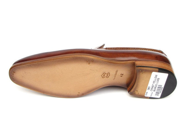 Paul Parkman Men's Tassel Loafer Camel & Brown Hand-Painted (ID#083-CML) - WKshoes