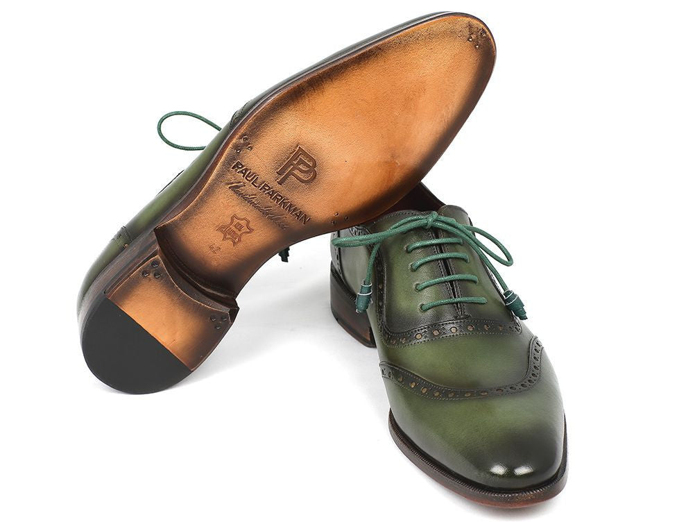 Paul Parkman Men's Green Calfskin Oxfords (ID#K78-GRN) - WKshoes