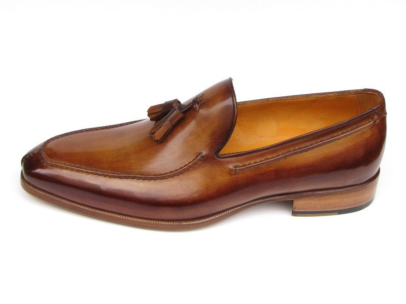 Paul Parkman Men's Tassel Loafer Camel & Brown Hand-Painted (ID#083-CML) - WKshoes