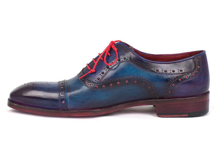 Paul Parkman Men's Captoe Oxfords Blue & Parliament (ID#024-PARL) - WKshoes