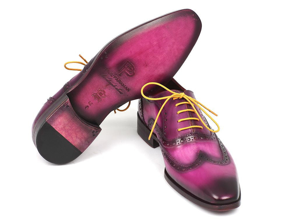 Paul Parkman Men's Wingtip Oxfords Lilac Handpainted Calfskin (ID#228-LIL) - WKshoes