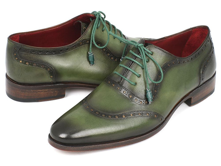 Paul Parkman Men's Green Calfskin Oxfords (ID#K78-GRN) - WKshoes