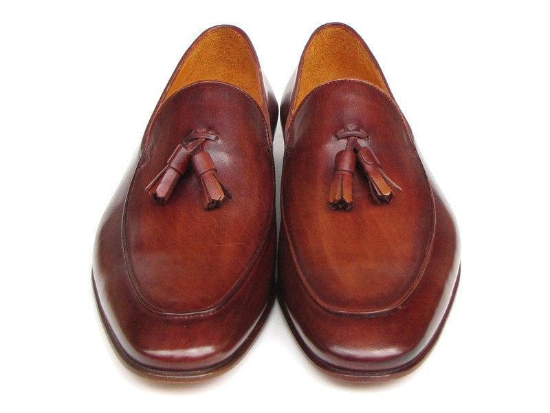 Paul Parkman Men's Tassel Loafer Brown Hand Painted Leather (ID#049-BRW) - WKshoes