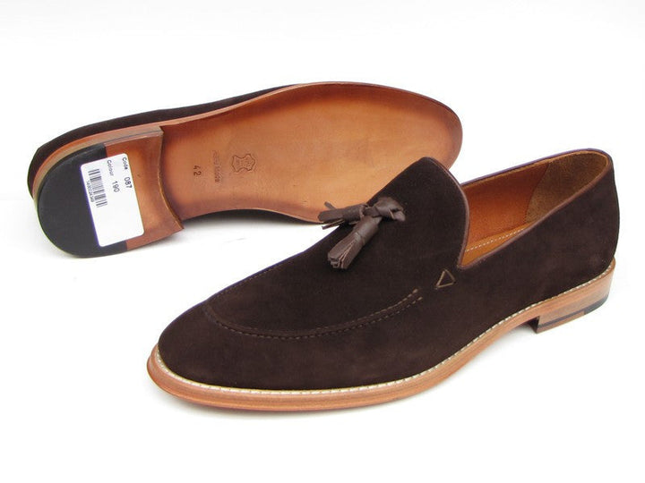 Paul Parkman Men's Tassel Loafer Brown Suede Shoes (ID#087-BRW) - WKshoes