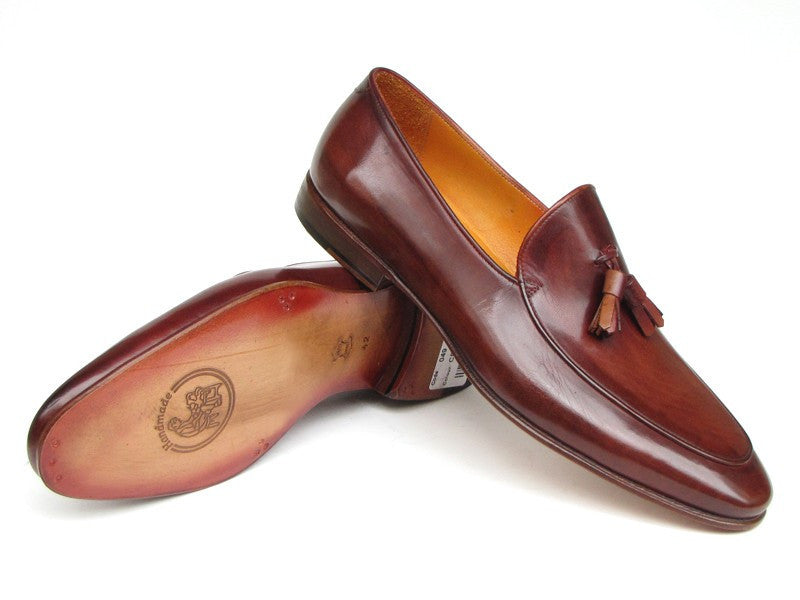 Paul Parkman Men's Tassel Loafer Brown Hand Painted Leather (ID#049-BRW) - WKshoes