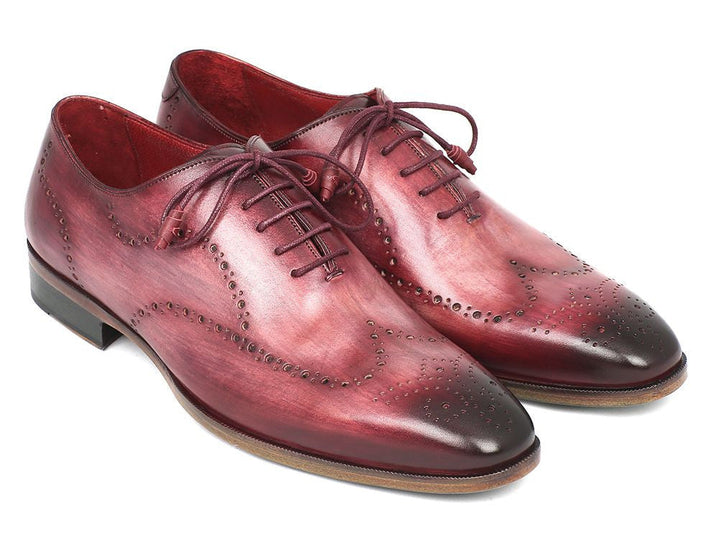 Paul Parkman Wintip Oxfords Burgundy Handpainted Calfskin (ID#741-BUR) - WKshoes