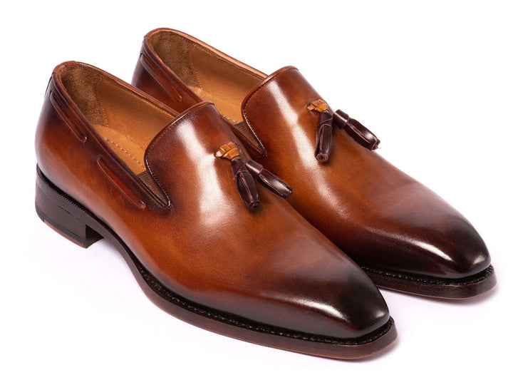 Paul Parkman Brown Goodyear Welted Tassel Loafers (ID#51TS-BRW) - WKshoes