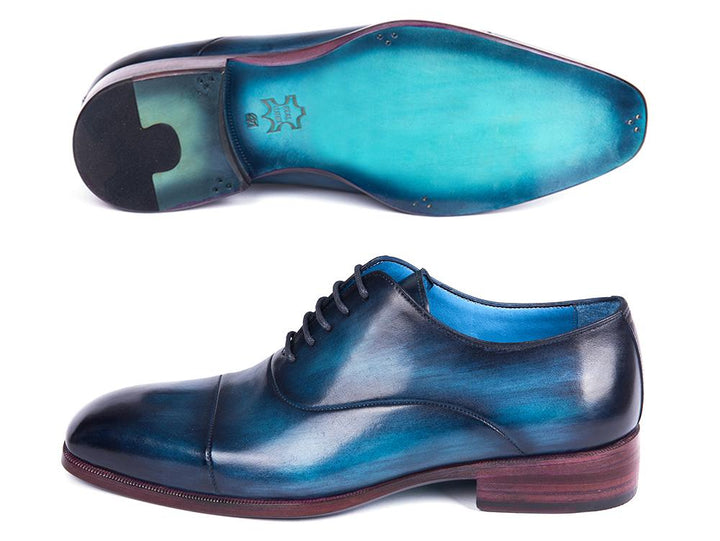 Paul Parkman Men's Captoe Oxfords Blue & Turquoise (ID#1744-BTQ) - WKshoes