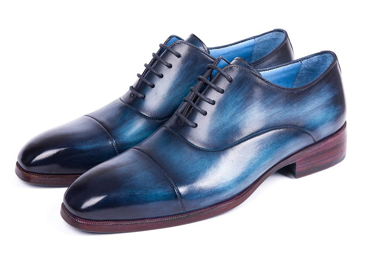 Paul Parkman Men's Captoe Oxfords Blue & Turquoise (ID#1744-BTQ) - WKshoes