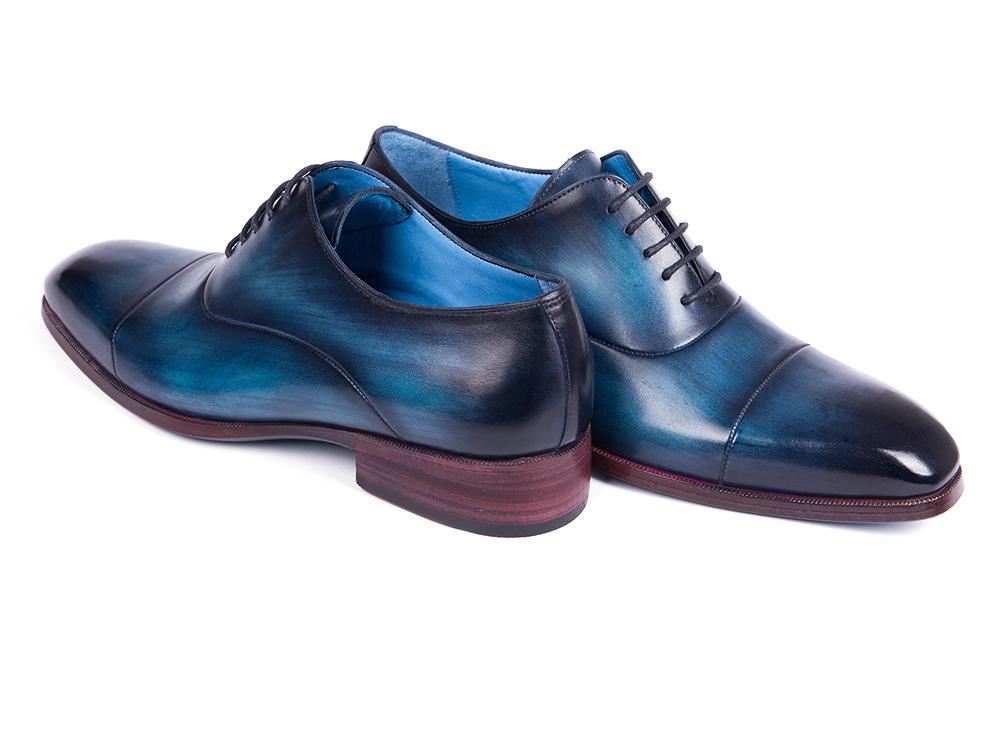 Paul Parkman Men's Captoe Oxfords Blue & Turquoise (ID#1744-BTQ) - WKshoes