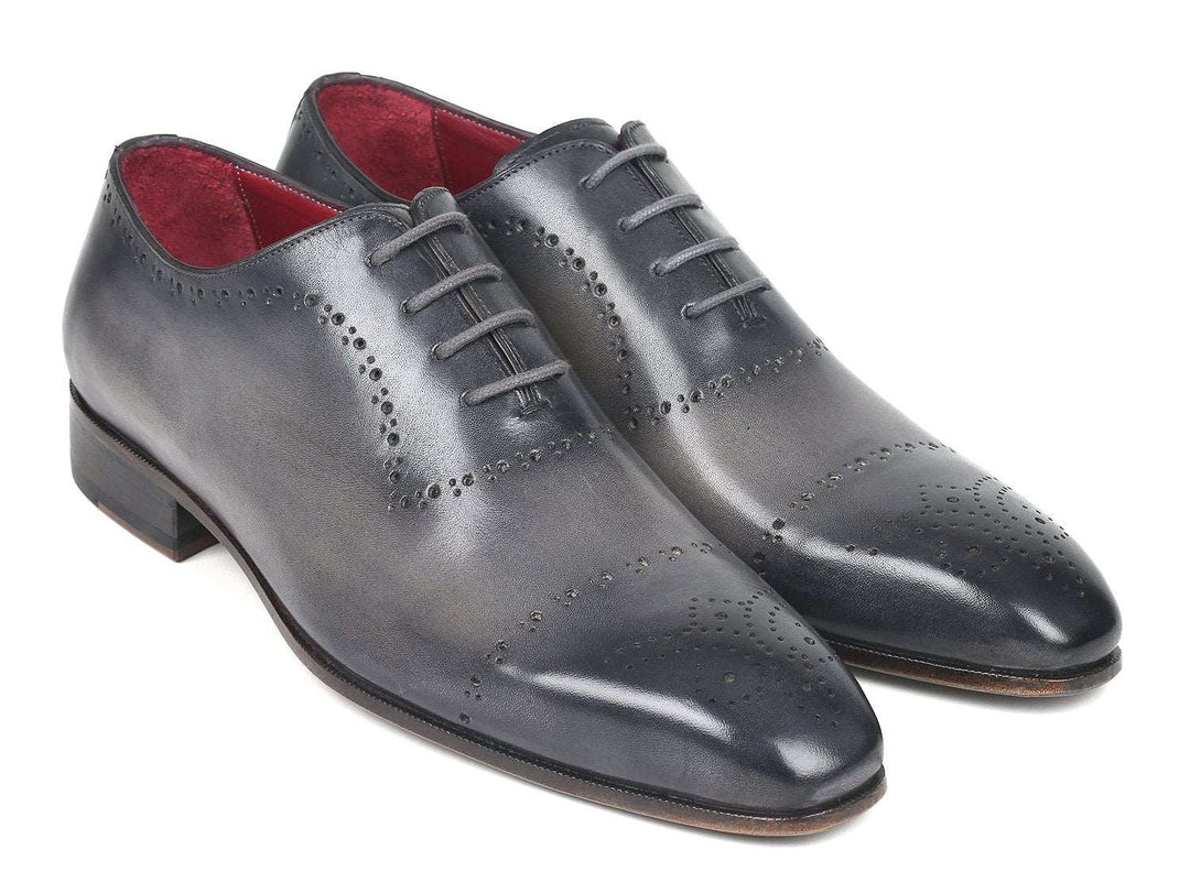 Paul Parkman Grey Hand-Painted Classic Brogues - WKshoes