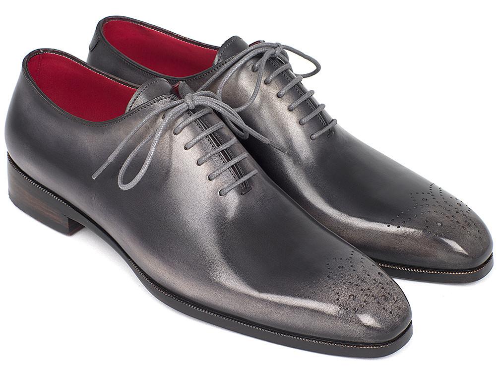 Paul Parkman Men's Gray & Black Wholecut Oxfords - WKshoes