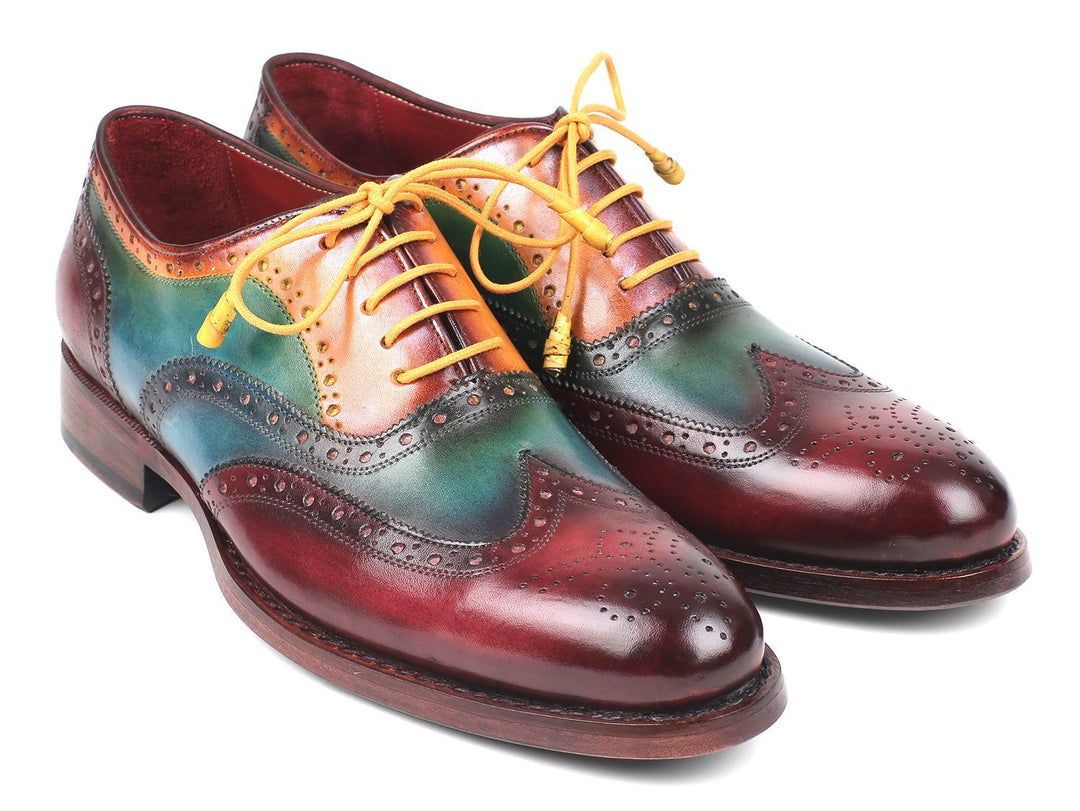 Paul Parkman Multi-Color Goodyear Welted Wingtip Oxfords - WKshoes