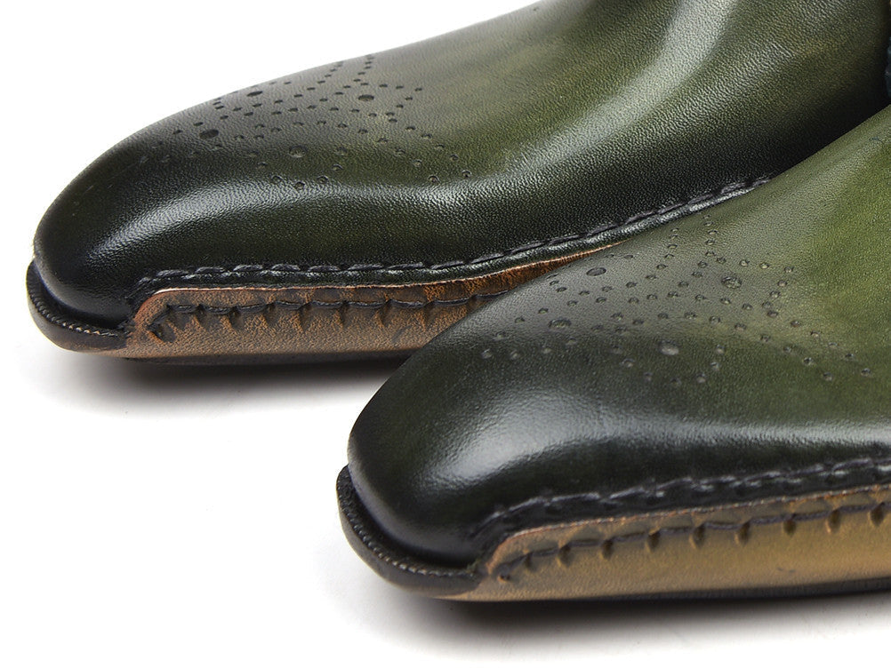 Paul Parkman Opanka Construction Oxfords Green (ID#86A5-GRN) - WKshoes