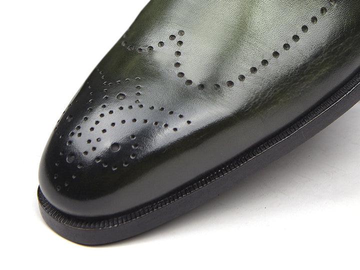 Paul Parkman Wingtip Single Monkstraps Green (ID#98F54-GRN) - WKshoes