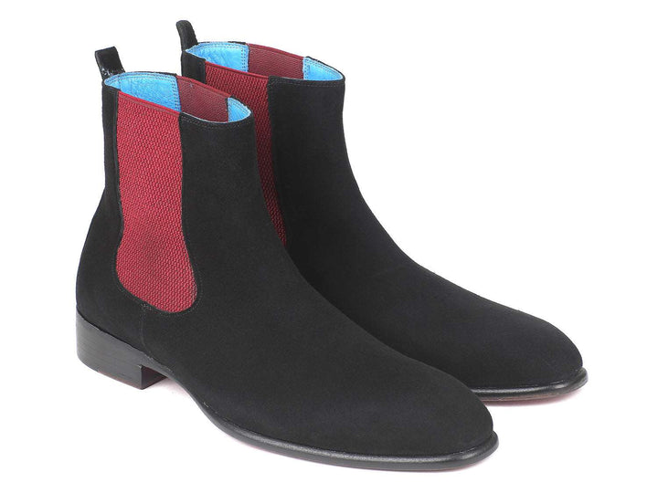 Paul Parkman Black Suede Chelsea Boots - WKshoes