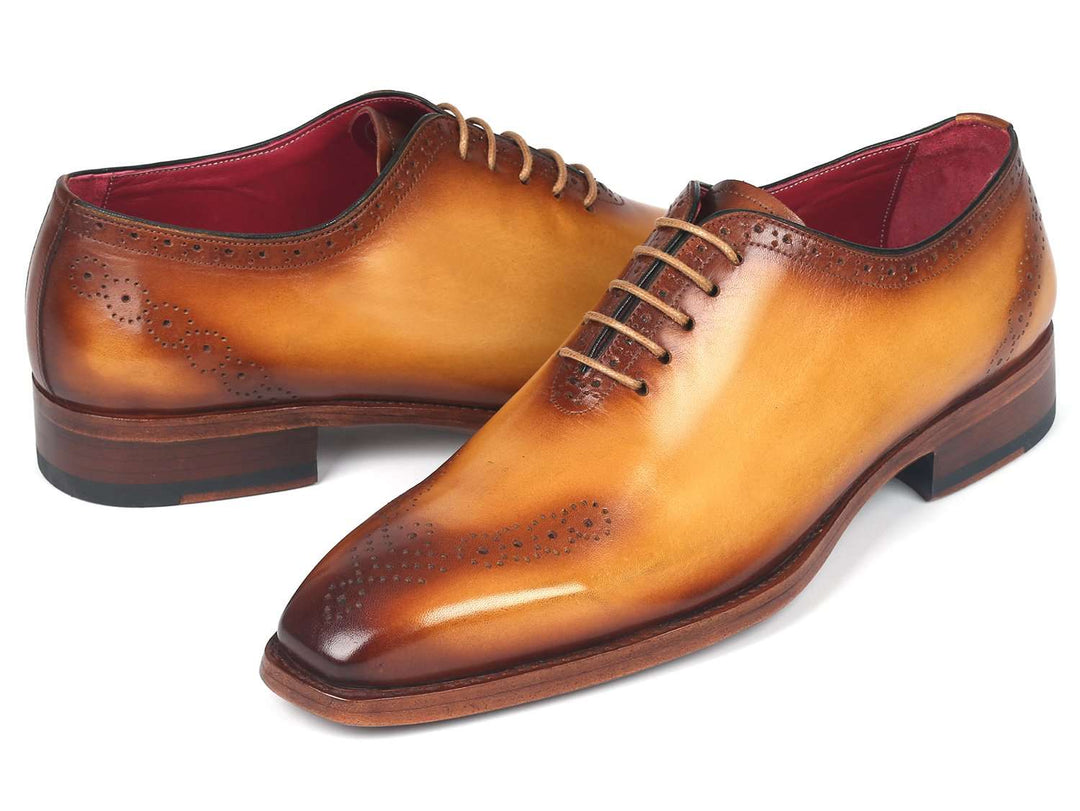 Paul Parkman Goodyear Welted Punched Oxfords Camel (ID#7614-CML) - WKshoes