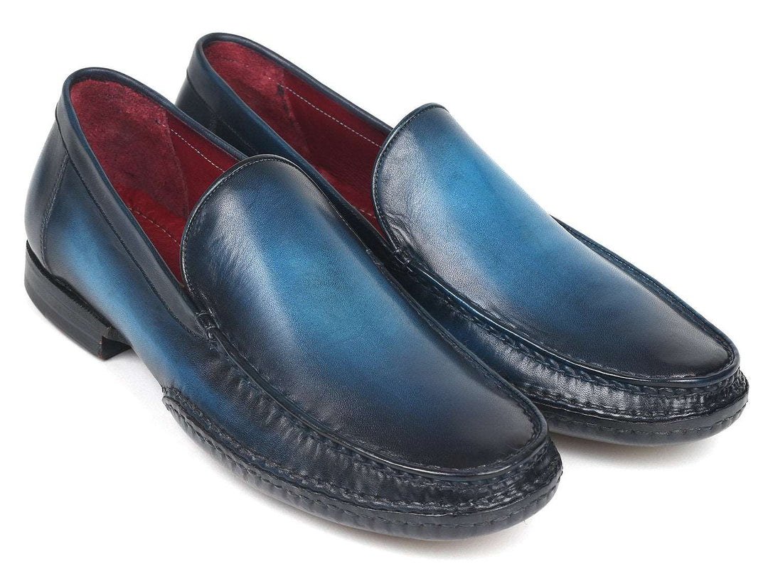 Paul Parkman Hand-Sewn Moccasins Blue (ID#MC649-BLU) - WKshoes