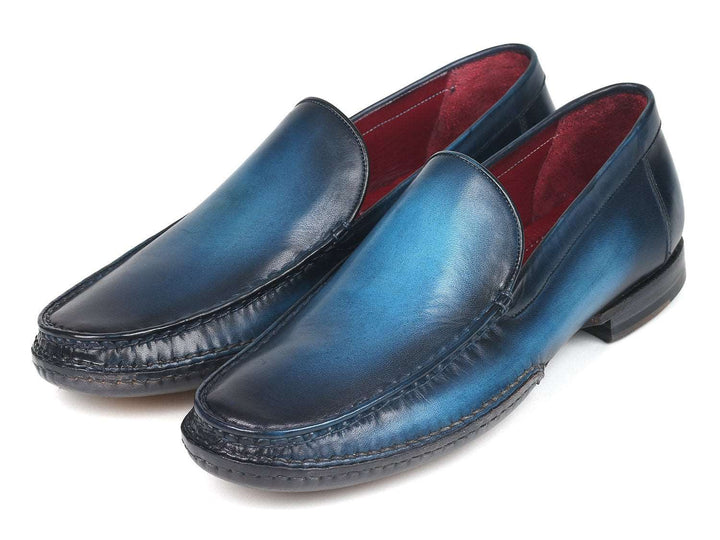 Paul Parkman Hand-Sewn Moccasins Blue (ID#MC649-BLU) - WKshoes