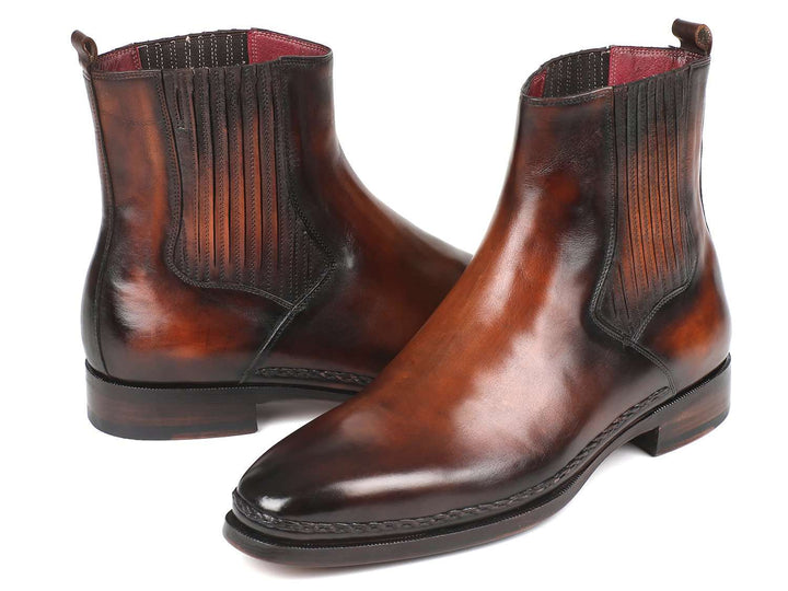 Paul Parkman Chelsea Boots Brown Burnished Leather - WKshoes