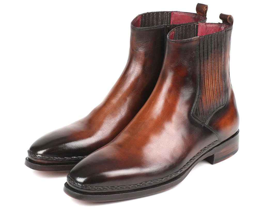 Paul Parkman Chelsea Boots Brown Burnished Leather - WKshoes