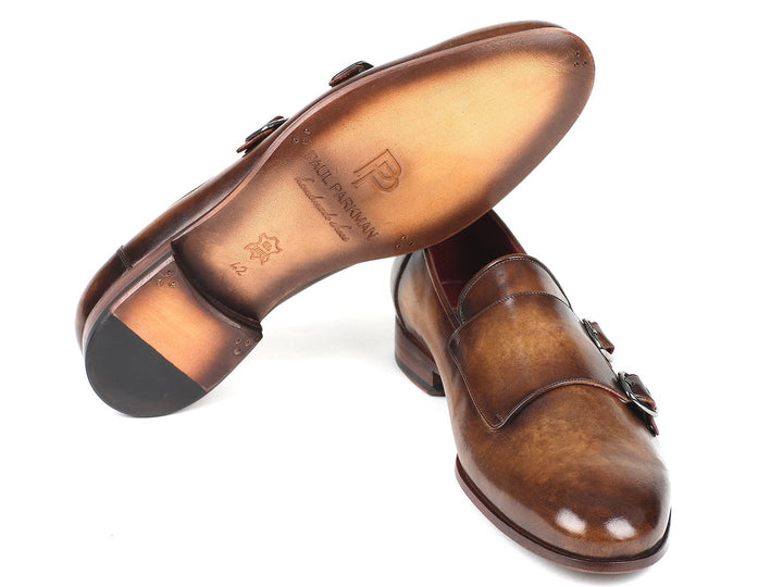 Paul Parkman Men's Double Monkstraps Olive (ID#HR67LV) - WKshoes