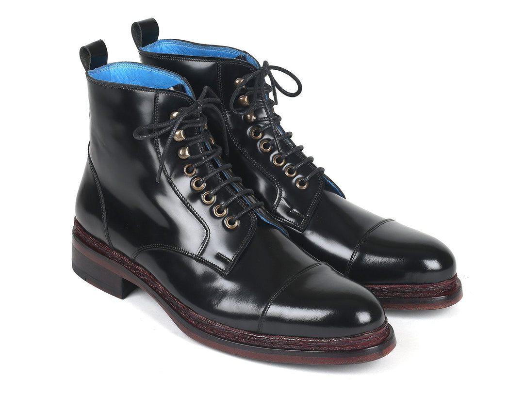 Paul Parkman Polished Leather Boots Black (ID#5075-BLK) - WKshoes