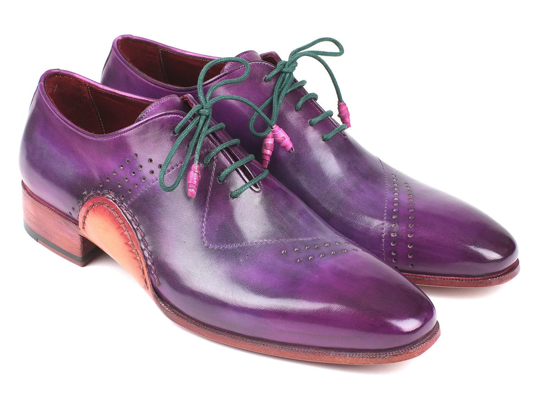 Paul Parkman Opanka Construction Purple Hand-Painted Oxfords (ID#OPK66KD) - WKshoes