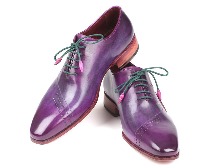 Paul Parkman Opanka Construction Purple Hand-Painted Oxfords (ID#OPK66KD) - WKshoes