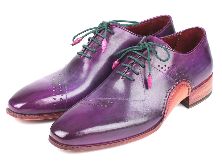 Paul Parkman Opanka Construction Purple Hand-Painted Oxfords (ID#OPK66KD) - WKshoes