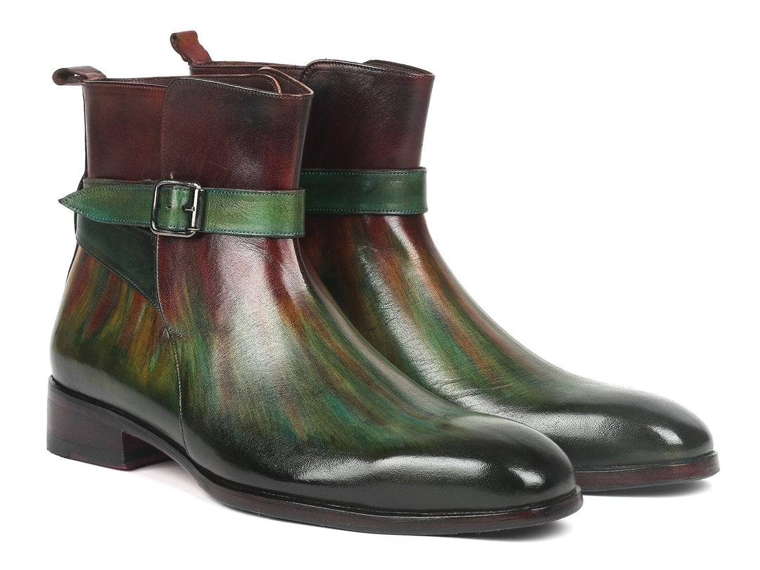 Paul Parkman Men's Jodhpur Boots Green & Bordeaux (957FRS84) - WKshoes