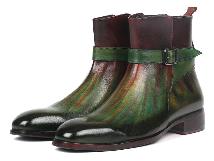 Paul Parkman Men's Jodhpur Boots Green & Bordeaux (957FRS84) - WKshoes