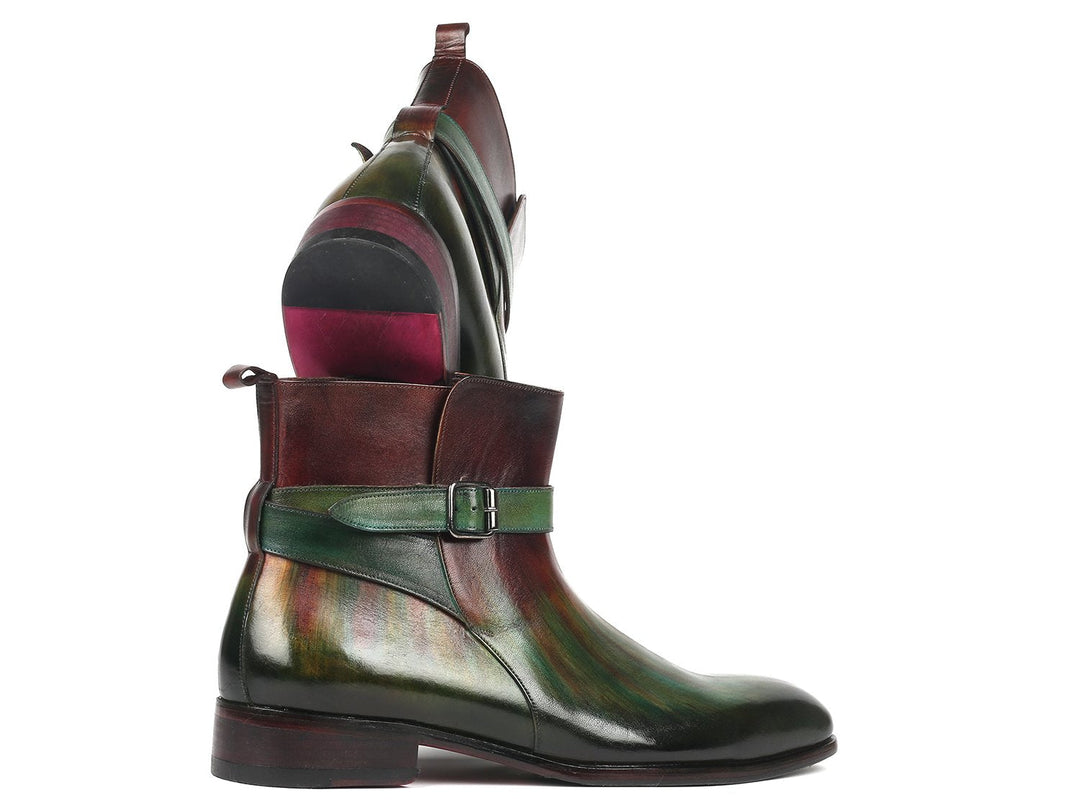 Paul Parkman Men's Jodhpur Boots Green & Bordeaux (957FRS84) - WKshoes