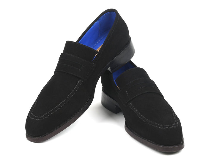 Paul Parkman Black Suede Goodyear Welted Loafers (ID#38AX95) - WKshoes