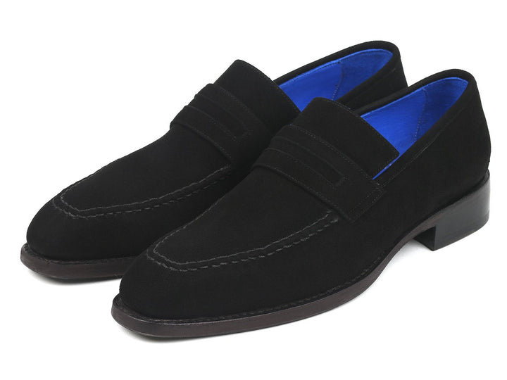 Paul Parkman Black Suede Goodyear Welted Loafers (ID#38AX95) - WKshoes